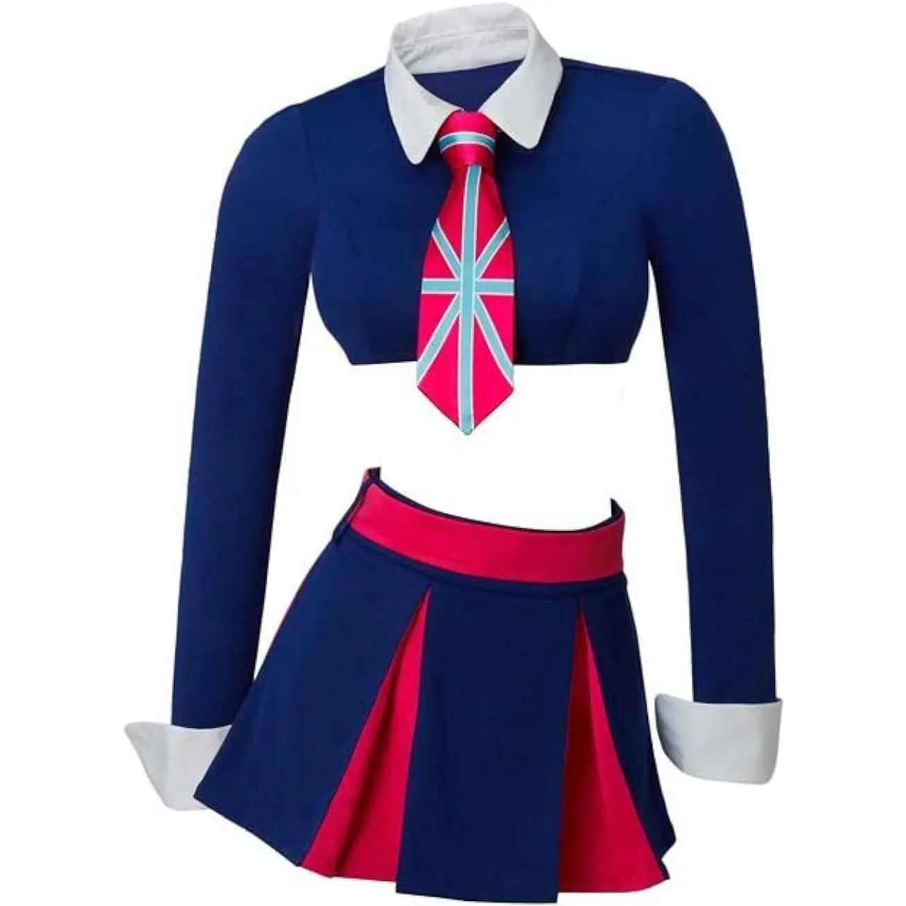 Fook Who Cosplay Fook Mi&Yu Twins Costume Women's Crop Top Mini Skirt Cheerleading Outfit