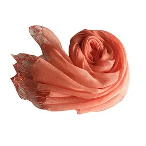 Korean Dongdaemun Solid Color Linen Scarf, Breathable Lightweight Comfy Sunscreen Scarf for Spring Summer, Pu Long Style, Breathable Lightweight Scarves, Comfy Scarves