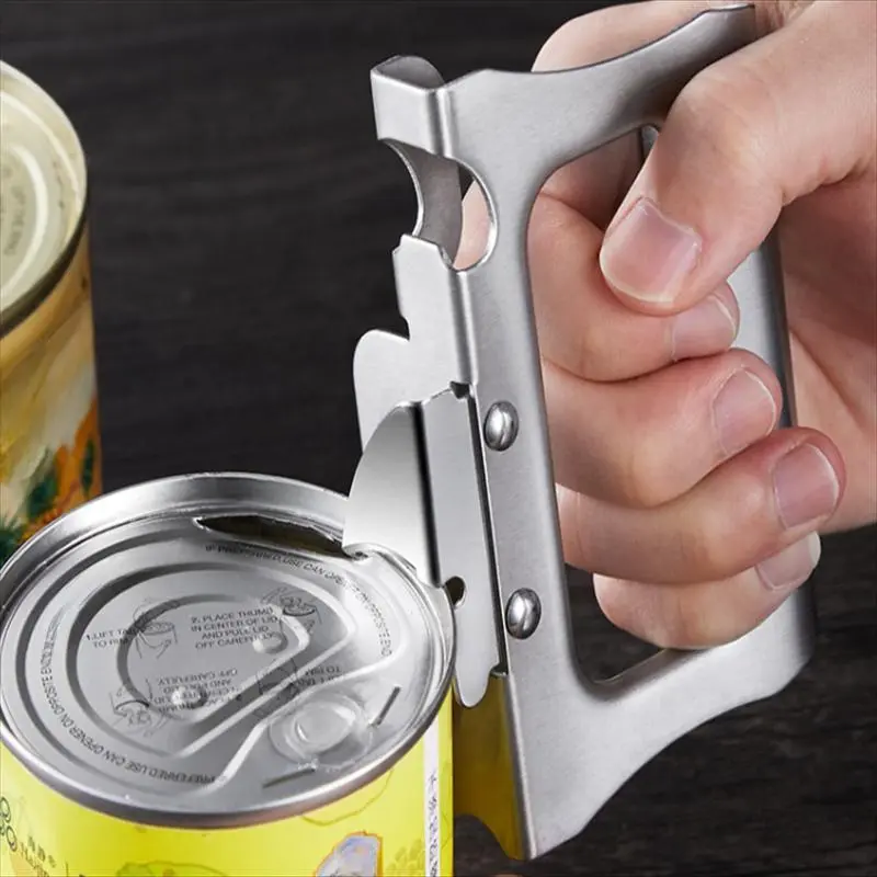 Stainless Steel Multifunctional Can Opener - Easy Grip Manual Kitchen Tool for Beer, Soda, and Food Cans - Durable & Efficient Household Gadget, Can Lid Opener | Ergonomic Design | Robust Construction, Can Openers for Kitchen shopping deals