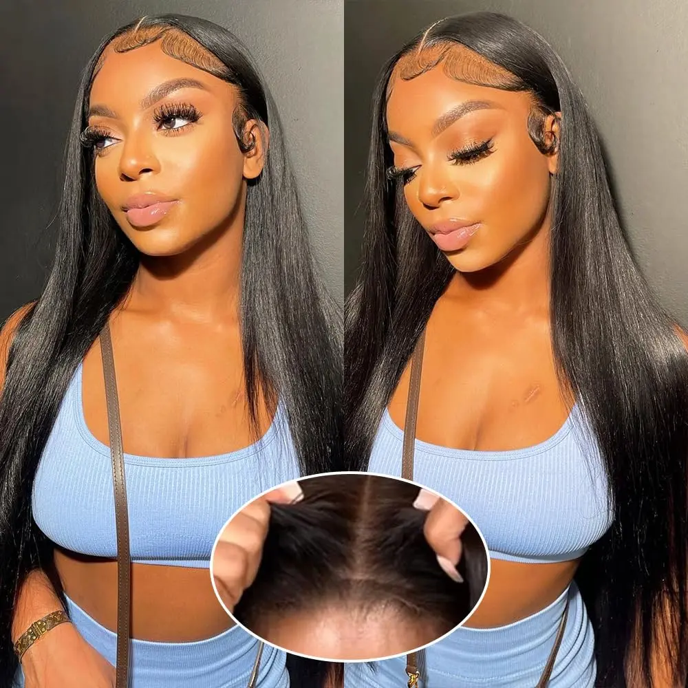 Nulook Hair 13x4 HD Lace Front Wig  Straight Brazilian Human Hair  180% Density Pre-Bleached Knots  Natural Hairline & Ultra Soft Texture #wigtok #Blackgirl Deals For You Lace Closure Wig Lace Body Wig Hd Lace Frontal Fluffy