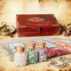 26Pcs Vintage Witchcraft Spell Jar Kit, Complete Witch Starter Set with Spell Candles, Crystals & Dried Herbs, Multi-Tool Ritual Supplies for Beginners & Advanced Witches
