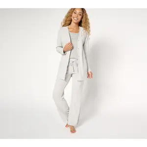 MUK LUKS Tall Cable Knit & Dream Cloud 3-Piece Lounge Set