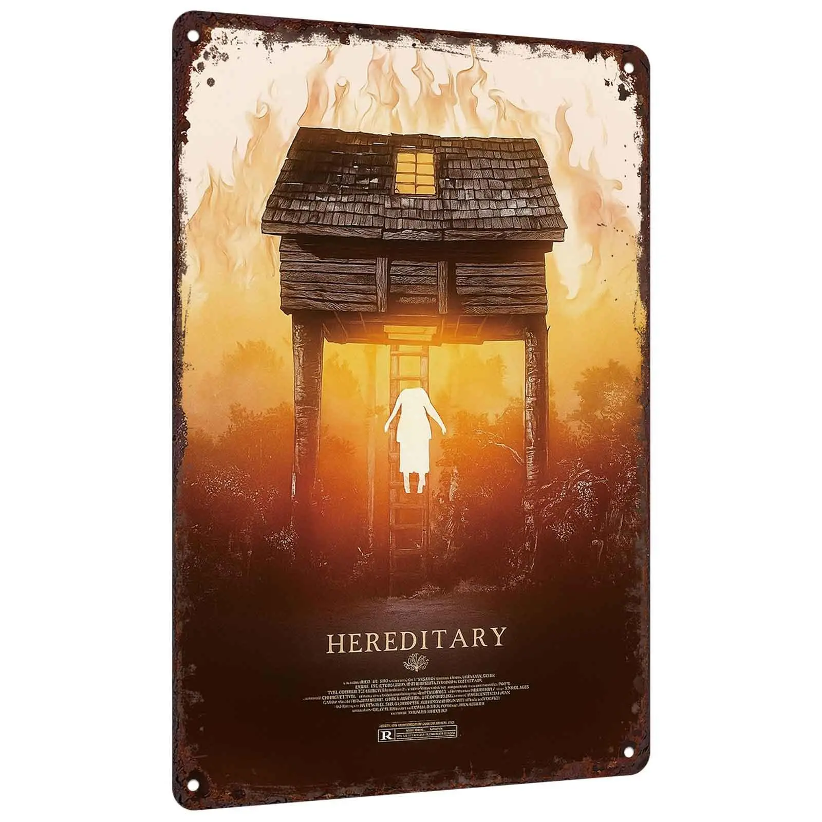 Hereditary Horror Movie Metal Tin Sign, 8x12 in Vintage Spooky Decorative Wall Art, Room Decor for Home Bar Man Cave, Retro Hanging Plaque Gift for Horror Movie Fans