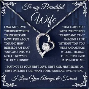 To My Wife Necklace From Husband With Heartfelt Message, To My Soulmate Necklace For Women, Necklace For Wife From Husband, Soulmate Gifts No words can express the everlasting love I have for you.