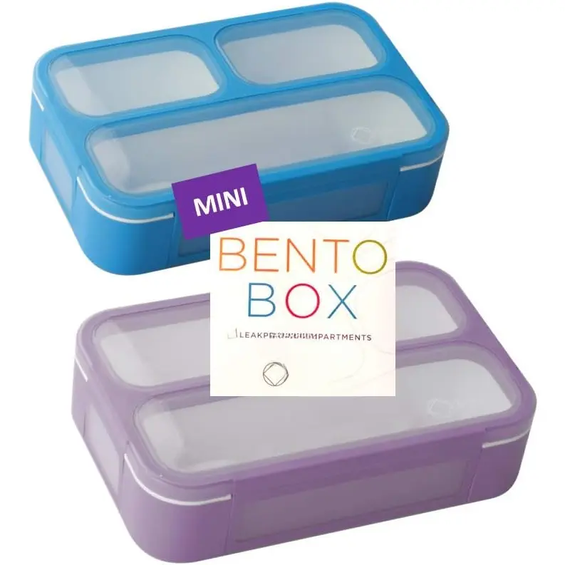 Snack Containers for    Adults | MINI Bento Lunch-Box | SMALL Bento-Box Portion Container |     | Leak-proof Boxes | Purple Blue Set of 2