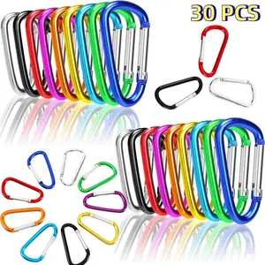 30 Pieces Carabiner Clips Set,Aluminum Locking Spring Hook Keychain,D Shape Heavy Duty Buckle Pack Carabiners Clip,Lock Snap Hooks Backpack Clip,Halloween Christmas Party Gifts,Hand Tools Kits