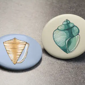 Seashells Buttons/pins Set of 2, Beach lover gift, Nautical Buttons, beachcomber gift