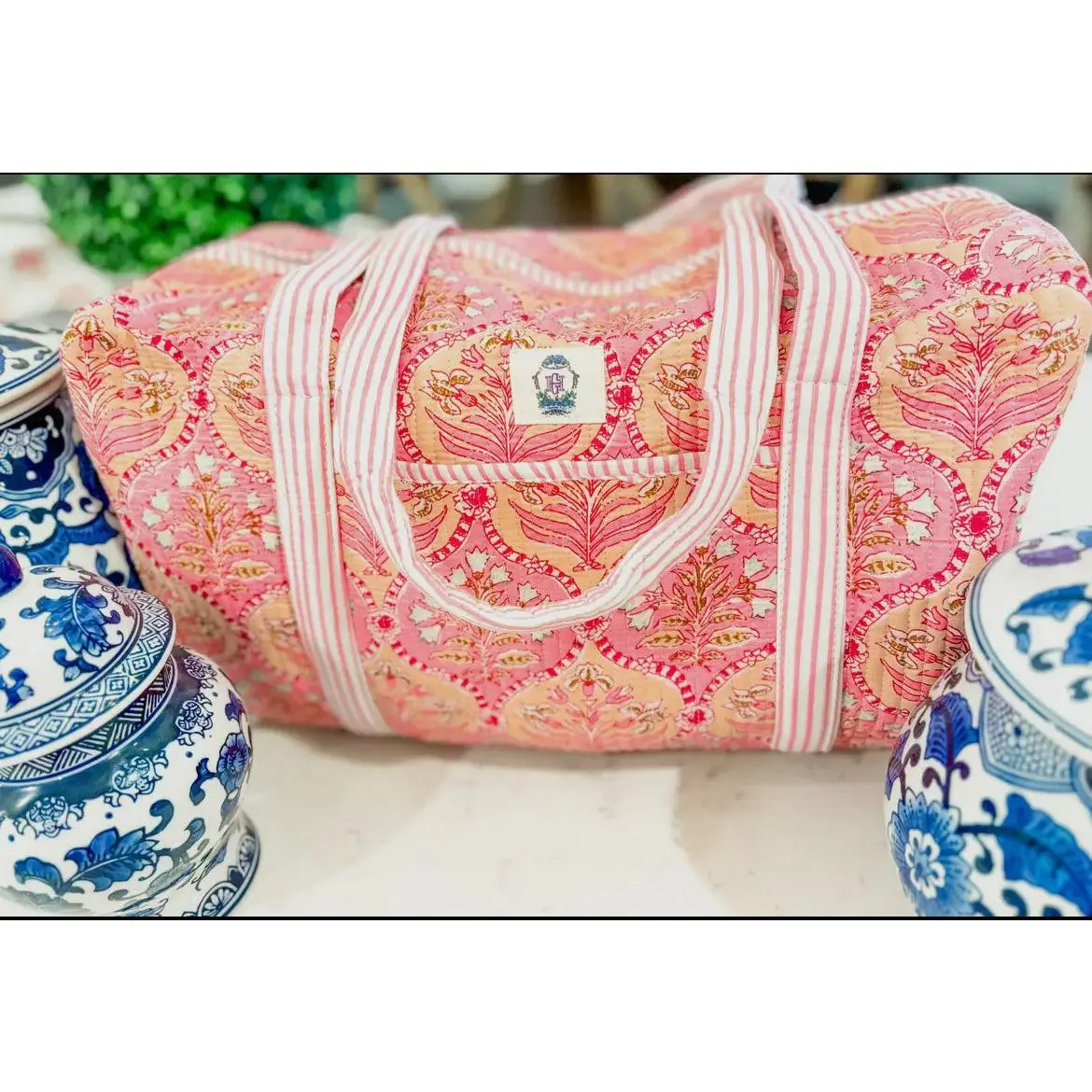 Trellis Quilted Duffle Bag