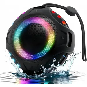 Portable  Speaker, Shower Speaker with RGB Lights, IPX7 ,  6.0, 10H Playtime, Hands-Free Calling,  Outdoor Speaker for Pool, Kayak, , Golf