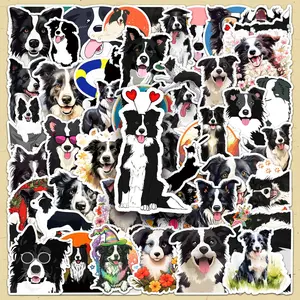 Border Collie Dog Pattern Sticker, 100pcs/set Cute Animals Self Adhesive Stickers, DIY Decorative Decals for Cellphone Case, Computer, Guitar, Bag, Water Cup