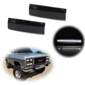 2PCS Smoked White LED Side Marker Lights For Chevy S10 GMC Jimmy S15 Oldsmobile,Replace OEM 929918, 929917