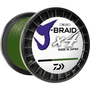 Daiwa J-Braid X4 Braided Fishing Line, Dark Green, 150 Yard Spool