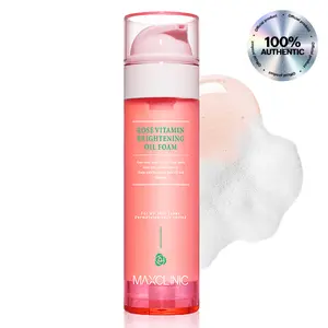 MAXCLINIC Rose Vitamin Brightening Oil to Foam - Official Product Korean Hydrating Daily Foaming Face Wash Oil Based Facial Cleanser to Foam (3.88 oz)