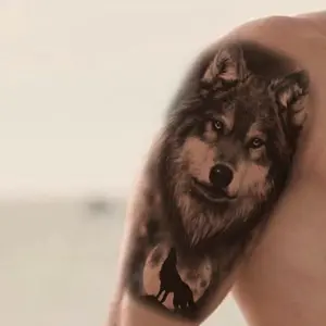 Wolf Pattern Temporary Tattoo Sticker, 1 Sheet Waterproof Long Lasting Fake Tattoo Sticker, Body Art Sticker for Men & Women, Waterproof Temporary Tattoos