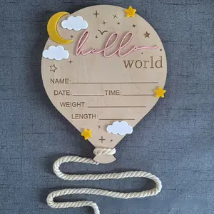 Wooden Milestone Sign for Baby Shower & Birthday Party Decorations, Blue Color Options, Perfect Gift for New Parents