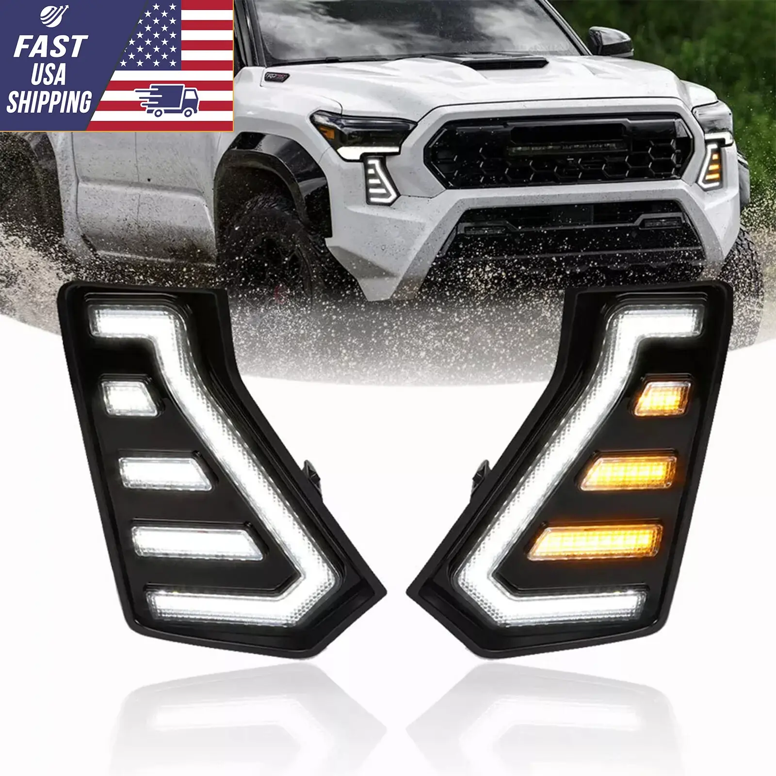 Dynamic Welcome LED Fog Lights for 2024–2025 Tacoma – Sequential Turn Signal, Plug & Play, IP68