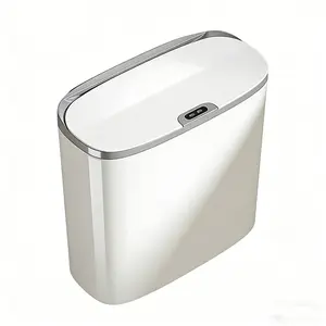 3.43 Gallon Wall-Mounted Bathroom Trash Can, Includes Adhesive Stickers for Easy Installation, Motion Sensor Touchless Use, Odor-Proof, Convenience, Hygiene, Bathroom Accessories