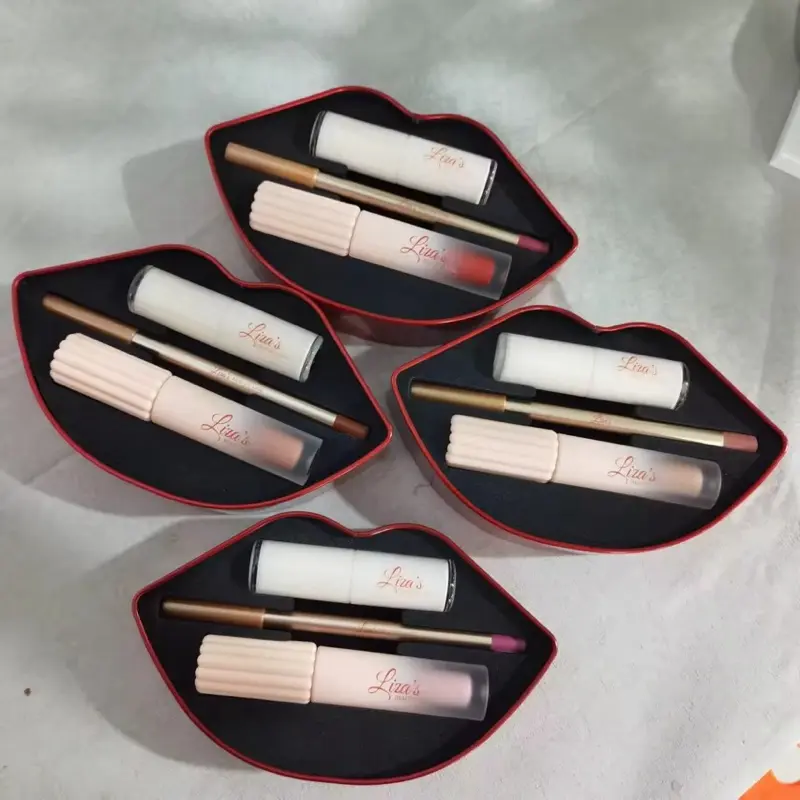 1588- Love Lip Trio Bundle - Lipstick, Lip Gloss, and Lip Liner Set