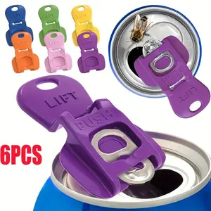 Insect-Proof Can Lid (6 Colors) with Easy Opener, Keeps Party BBQ Beach Drinks Clean, Perfect for Long Nails and Manicure