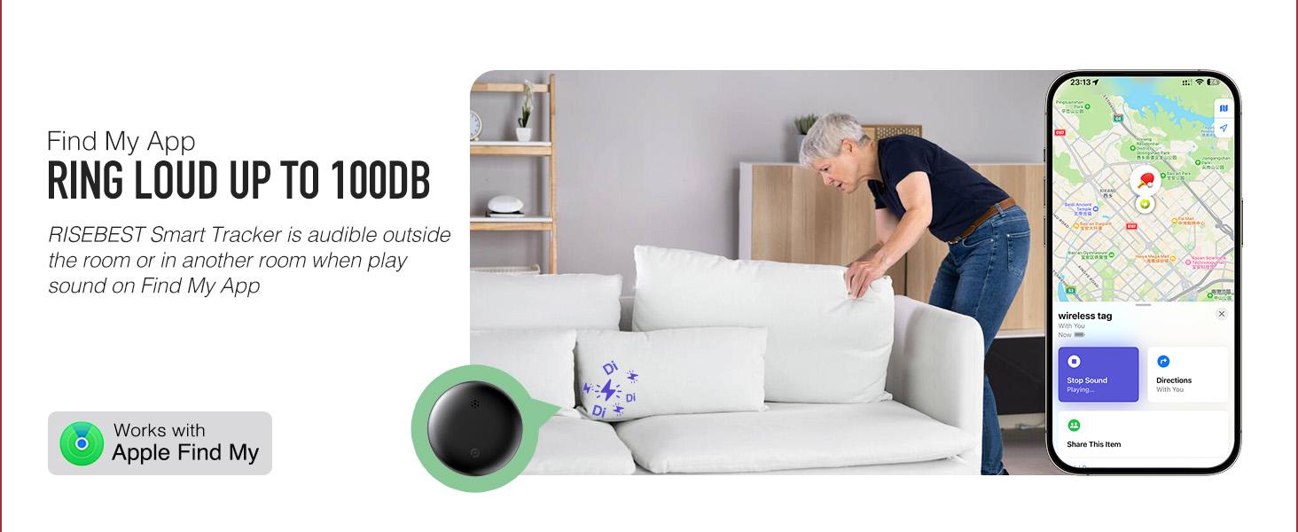 Multifunctional Tracker Tag - Car | Pet | Trunk | Luggage Smart Finder,  Works with Apple Find My ( iOS Only ) Waterproof Bluetooth Tracker Device Locator, Birthday Gift for Men