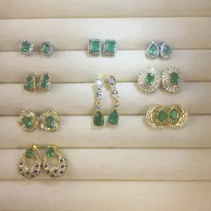 <PingEast jewelry > emerald earrings with different styles