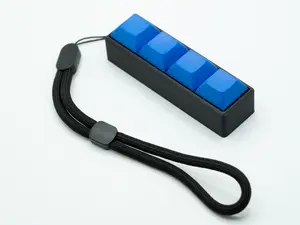 Black Four-Button Mechanical Switch Fidget Toy w/ Adjustable Wrist Strap | Stress Relief, Stim Toy, ADHD, ASMR