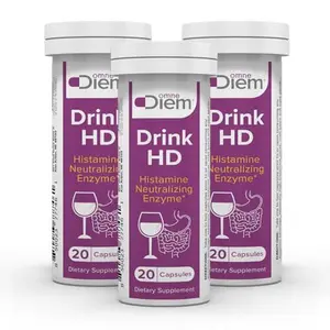 DrinkHD 20 Count 3 Pack - Diamine Oxidase - DAO Enzyme in a convienant Carry Package. A
