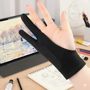 Breathable Anti-Sweat Digital Art Gloves: Thick Drawing Gloves for Graphics Tablets, Washable & Reusable. Anti-Fingerprint, Touchscreen Compatible with Non-Slip Fingers. Essential for Artists, Protects from Stains & Dirt.