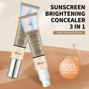 O'cheal CC Sunscreen Cream, Isolation Brightening Glow Foundation, Flawless Daily Skin Tint, Natural Waterproof Long-Lasting Concealer, Moisturizing Breathable SPF 50 Pa++ 30g