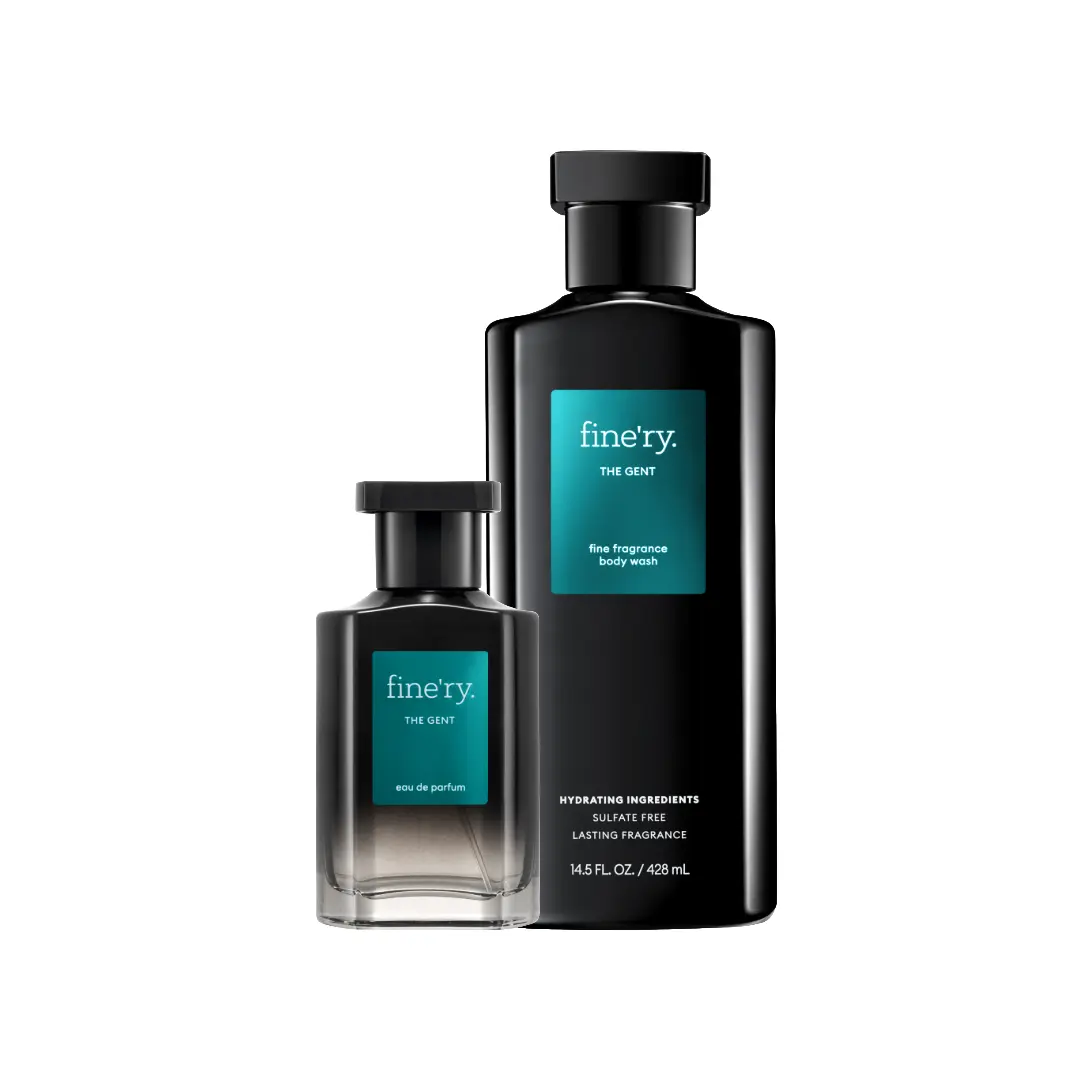 The Gent Fragrance Set for Men, 2-Piece Body Care Kit with Vanilla Woods, Pineapple & Salty Waves Scent, 60ml EDP & 14.5oz Body Cleanser, Body Care Products, Vanilla Scents