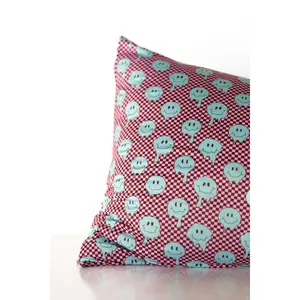 TEAL TRIPPY CHECKER | PILLOW CASE