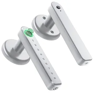 IRONZON F190 Finger Door Lock, Keyless Entry Lock with Keyboard Handle, Digital Electric Biometric Smart Door Lock for Bedroom, Office and Hotel, Easy To Install Smart Door Lock