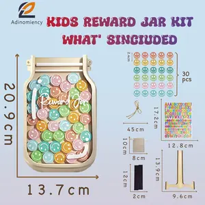 Kids Reward Jar & Behavior Chart - Classroom & Home Potty Training Chart with 80 Stickers - Teacher/Parent Tool for Chores, Homework, Good Habits (Colorful & Durable)