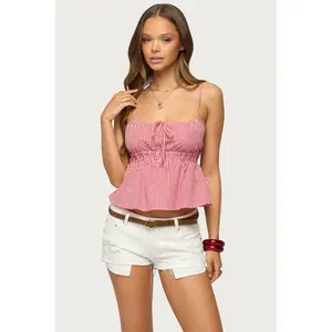 Zahara Gingham Babydoll Top