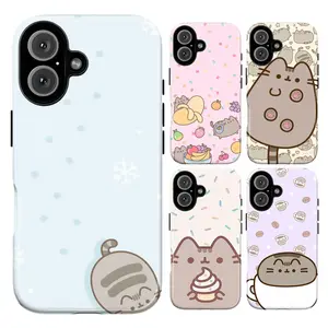 Pusheen Cat Winter Coffee Dessert Fruit Cute Cartoon Kitty Kawaii Kitten Fan Gift Art Trendy Tough Phone Case. Sweet Anime Aesthetic Heavy Duty Shockproof Protective Smartphone Cover for iPhone 17 Pro Max 16 Air 15 14 13 12 11.
