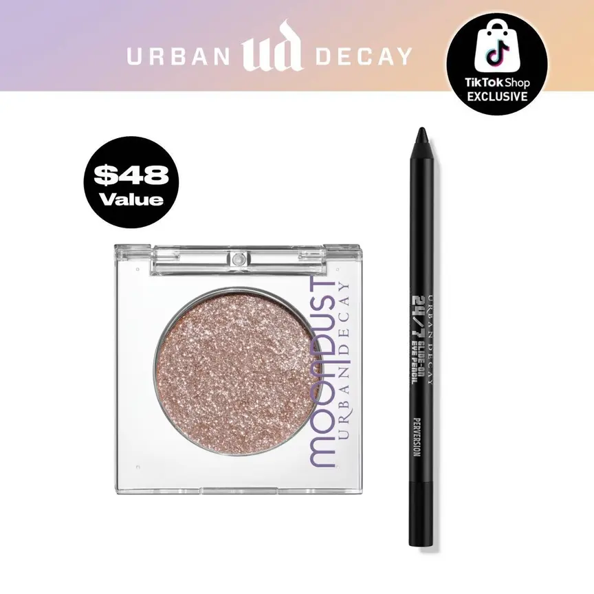 Urban Decay Moondust Glitter Eyeshadow + 24/7 Glide-On Waterproof Eyeliner Pencil Bundle