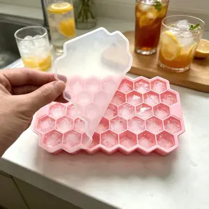 1pc Creative Silicone Hive Ice Cube Mold, 37 Mini Hive Design, Easy Release, Reusable Whiskey Cocktail Ice Maker, Home Kitchen Party Juice Ice Tray