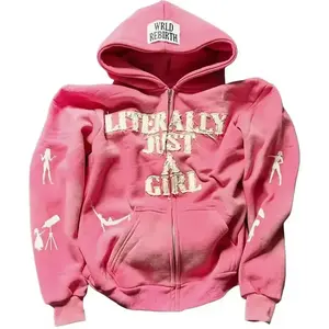 Zip Hoodies Bubble Print Jackets Street Style Y2K Unisex hoodies women