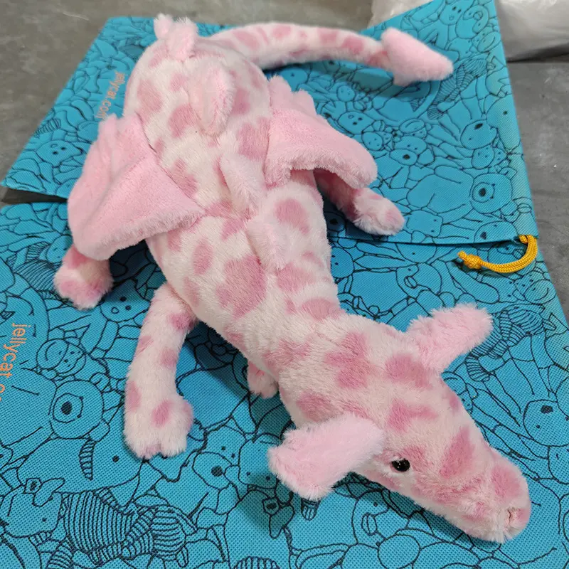 Jellycat Pink Leopard Dragon Plush Toy - Soft Stuffed Animal, Cute Cuddly Gift for Kids, Collectors, Home Decor Accent