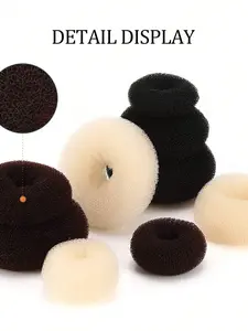 3pcs Hair Donut Bun Maker, Elastic Medium Hair Bobby Pins, Quick Voluminous Buns, Secure Hold Hair Rings, Versatile Styling, Soft Texture