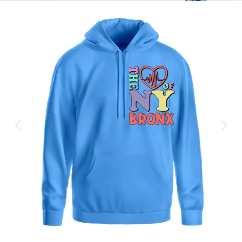 Bronx NY Hoodie – Unisex Streetwear Pullover Hoodie, Heart of New York Graphic (Front & Back Print)