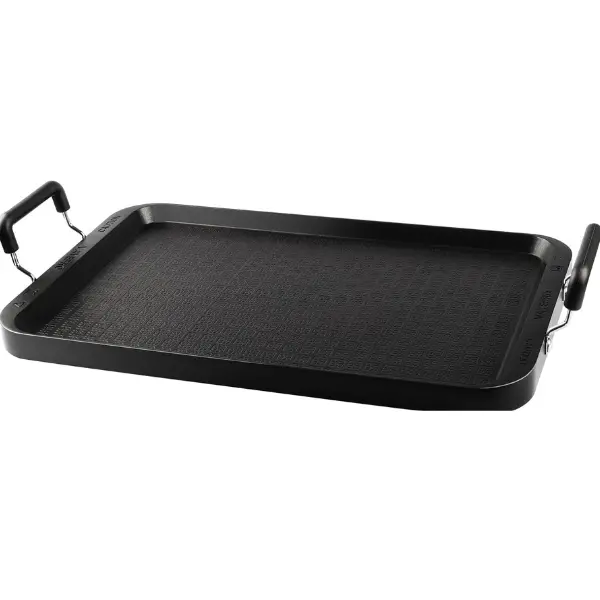 Limited time deal-Stove Top Flat Griddle, 17 Inch 2 Burner Griddle Pan for Stove Top Grill, Aluminum Pancake Griddle, Non-Stick Top Griddle for Gas Grill, Charcoal Grill Griddle For Outdoor/Camping Cookware Traditional