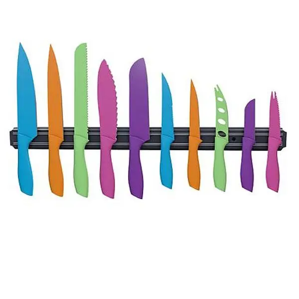 Classic Cuisine 10-piece Multi-Colored Knife Set with Magnetic Bar Classic Cuisine 10-piece Multi-Colored Knife Set with Magnetic Bar