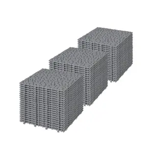 12x12In Interlocking Deck Tiles Plastic Outdoor All Weather Anti-slip Bathroom Shower Balcony Porch Strong Weight Capacity Upto 440LBS, 60PCS