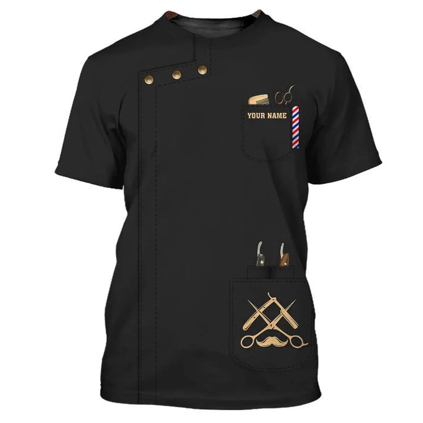 Custom 3D Barber Classic Shirt, Barbershop Uniform, Barber Shirt Men Women, Hairstylist Gift, Barber Gift, Hairdresser Gift