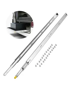 KFFKFF Set of Two Drawer Rails, Sizes Ranging from 16 to 60 inches, 250 lbs Weight Limit, Locking Mechanism Included, Ball Bearing Side Mount Slide Rail