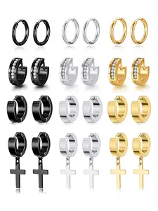 Stainless Steel Hoop Earrings Set, Versatile Earrings, Earrings for Men & Women, Fashion Jewelry for Party, Daily Decor, Hoop Earring Sets