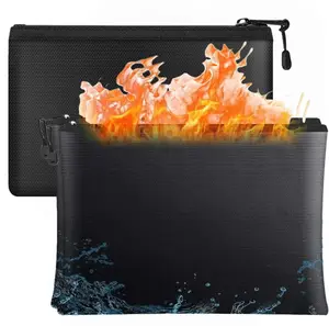 2PCS,Small Fireproof Document Bag, Waterproof Fire Proof File Bag, Documents Organizer Safe Fire for Cash with Zipper