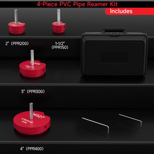Areyourshop Mechanical Cutting Tool Set - Professional Plastic Pipe Reamer Kit for 1/2" Drills, High-Precision Alloy Cutters for PVC CPVC ABS Pipes Includes Sturdy Case Areyourshop Mechanical Cutting Tool Set - Professional Plastic Pipe Reamer Kit for 1/2" Drills, High-Precision Alloy Cutters for PVC CPVC ABS Pipes Includes Sturdy Case