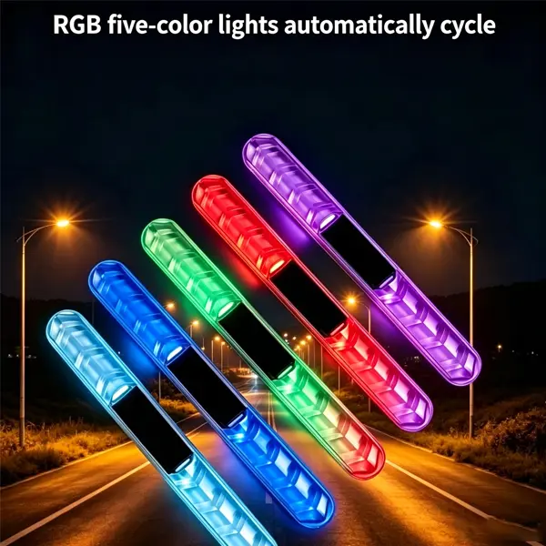 Solar Flashing Bumper Guard Warning Light - Car & Motorcycle Anti-Collision Rubber Scratch Protection Strip
